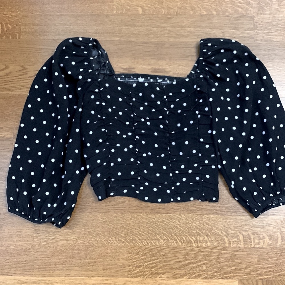 Zara Top - cropped with puffy sleeves